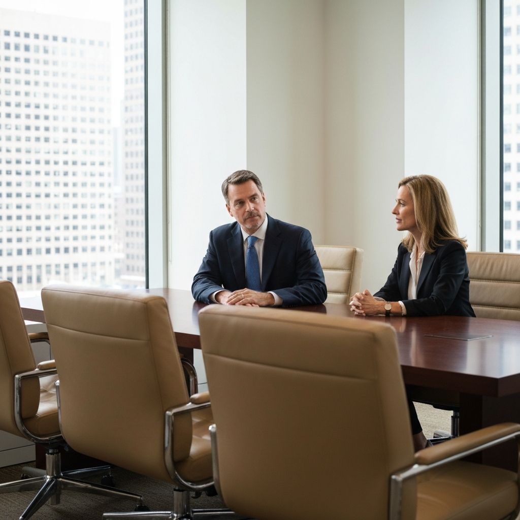 Advisors meeting with a client in a boardroom